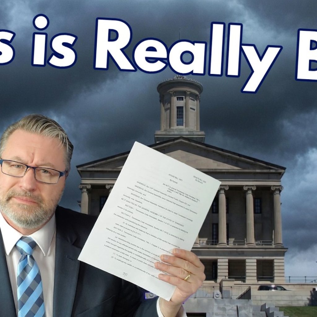 A man in a suit holds up a document in front of a government building under dark, stormy clouds. Large text above him reads, "This is Really Bad." A "WK" logo is in the bottom left corner.